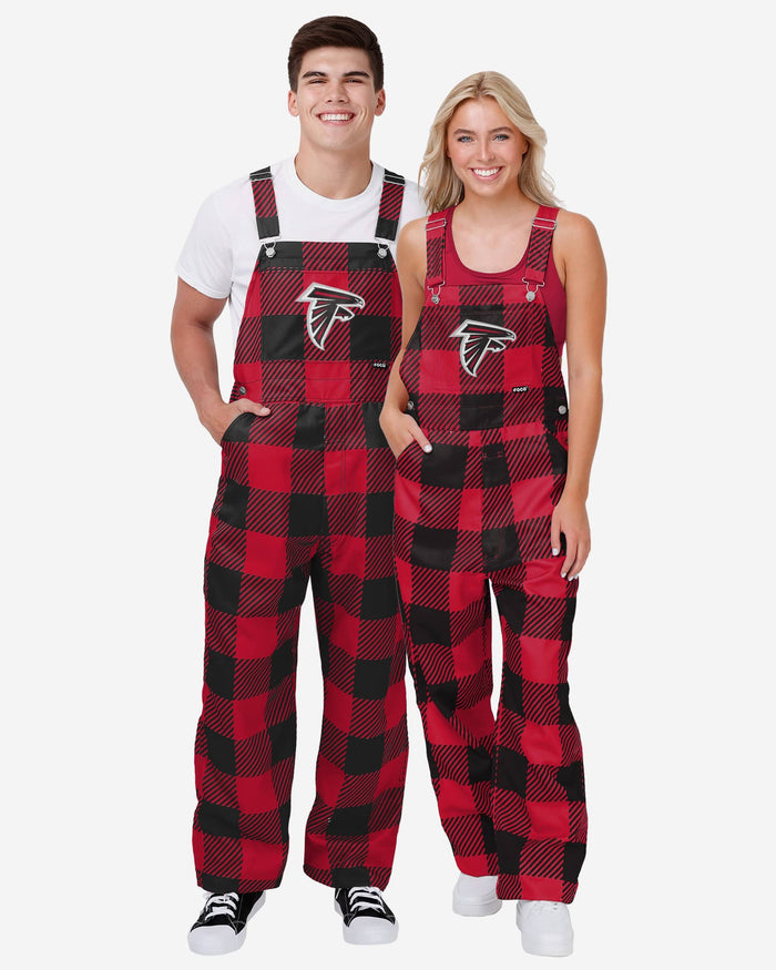 Atlanta Falcons Mens Plaid Bib Overalls FOCO - FOCO.com