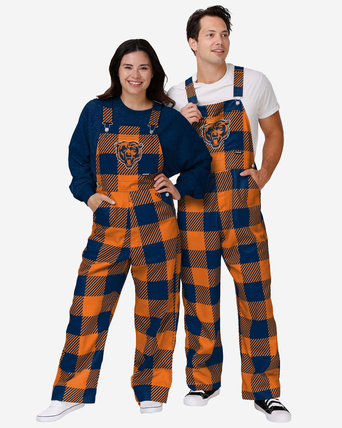 Chicago Bears Mens Plaid Bib Overalls FOCO - FOCO.com