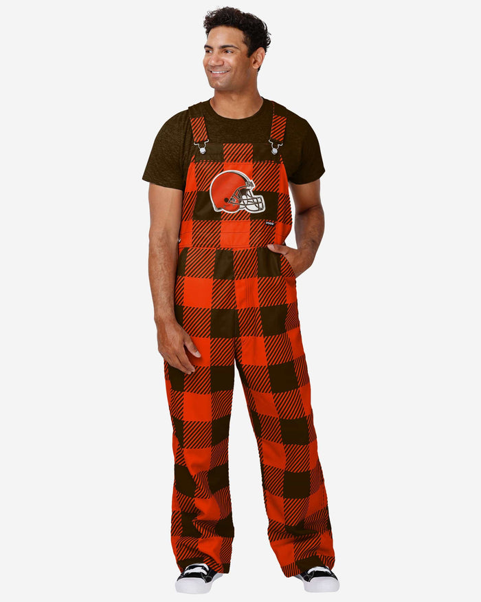 Cleveland Browns Mens Plaid Bib Overalls FOCO S - FOCO.com