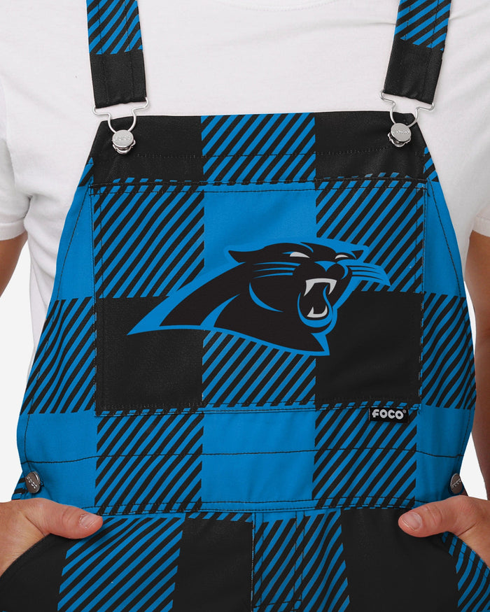 Carolina Panthers Mens Plaid Bib Overalls FOCO - FOCO.com