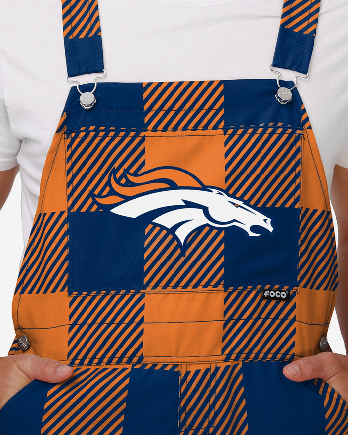 Denver Broncos Mens Plaid Bib Overalls FOCO - FOCO.com