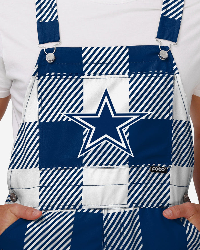 Dallas Cowboys Mens Plaid Bib Overalls FOCO - FOCO.com