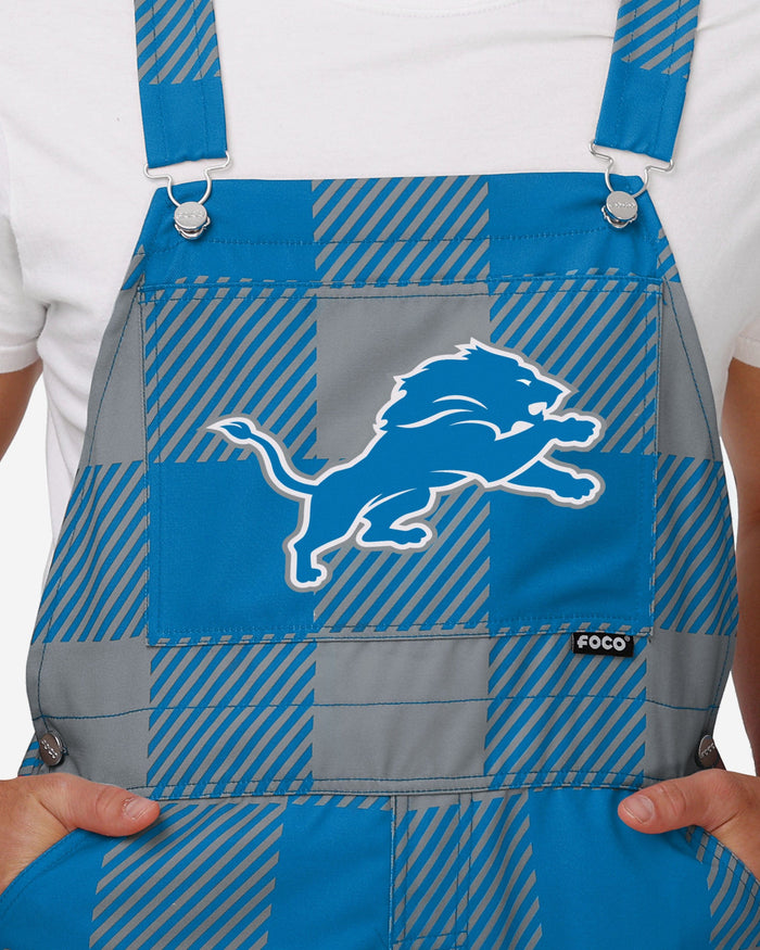 Detroit Lions Mens Plaid Bib Overalls FOCO - FOCO.com