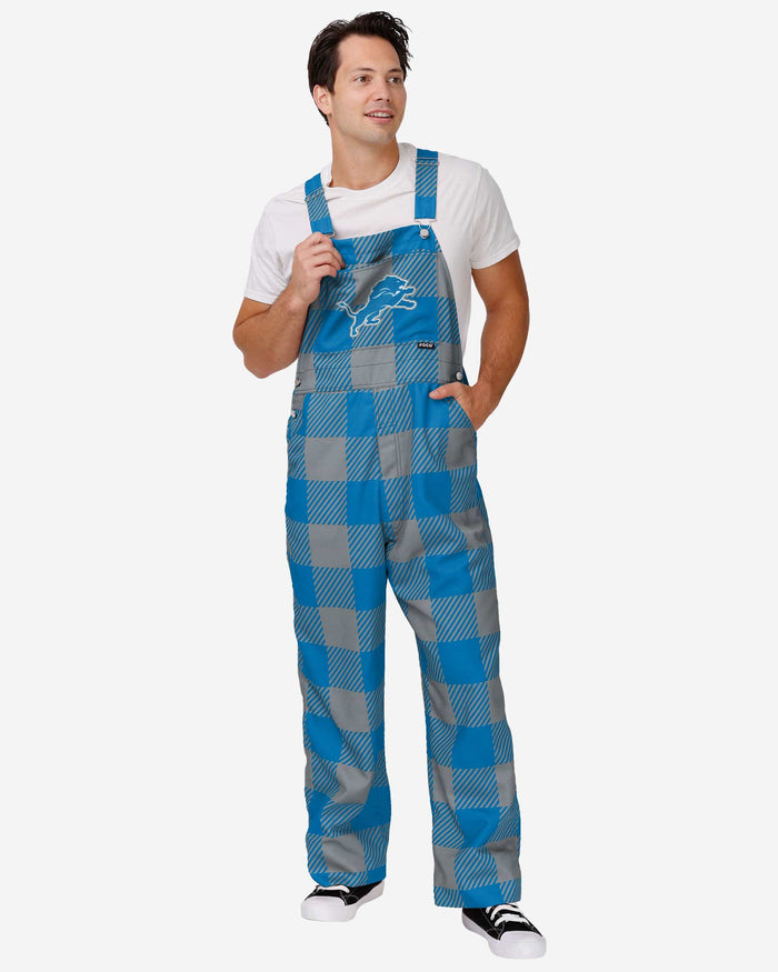 Detroit Lions Mens Plaid Bib Overalls FOCO S - FOCO.com