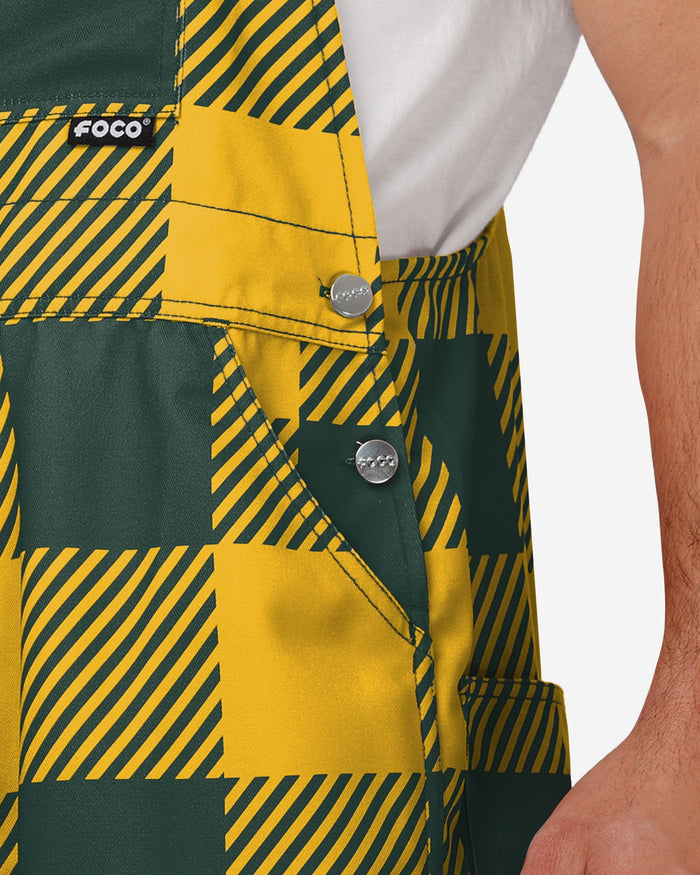 Green Bay Packers Mens Plaid Bib Overalls FOCO - FOCO.com