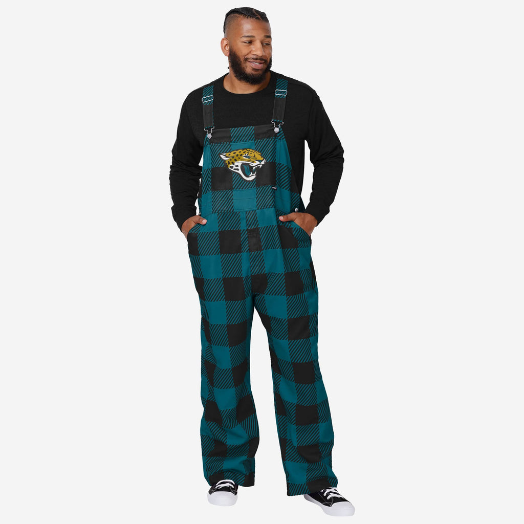 Jacksonville Jaguars Mens Plaid Bib Overalls FOCO S - FOCO.com