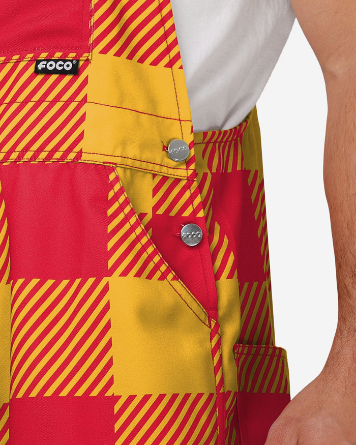 Kansas City Chiefs Mens Plaid Bib Overalls FOCO - FOCO.com