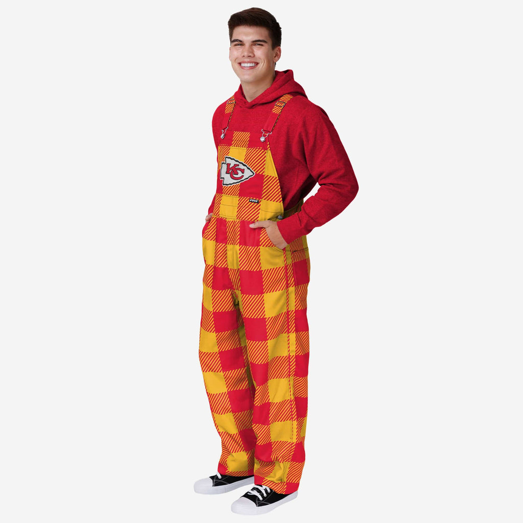 Kansas City Chiefs Mens Plaid Bib Overalls FOCO S - FOCO.com