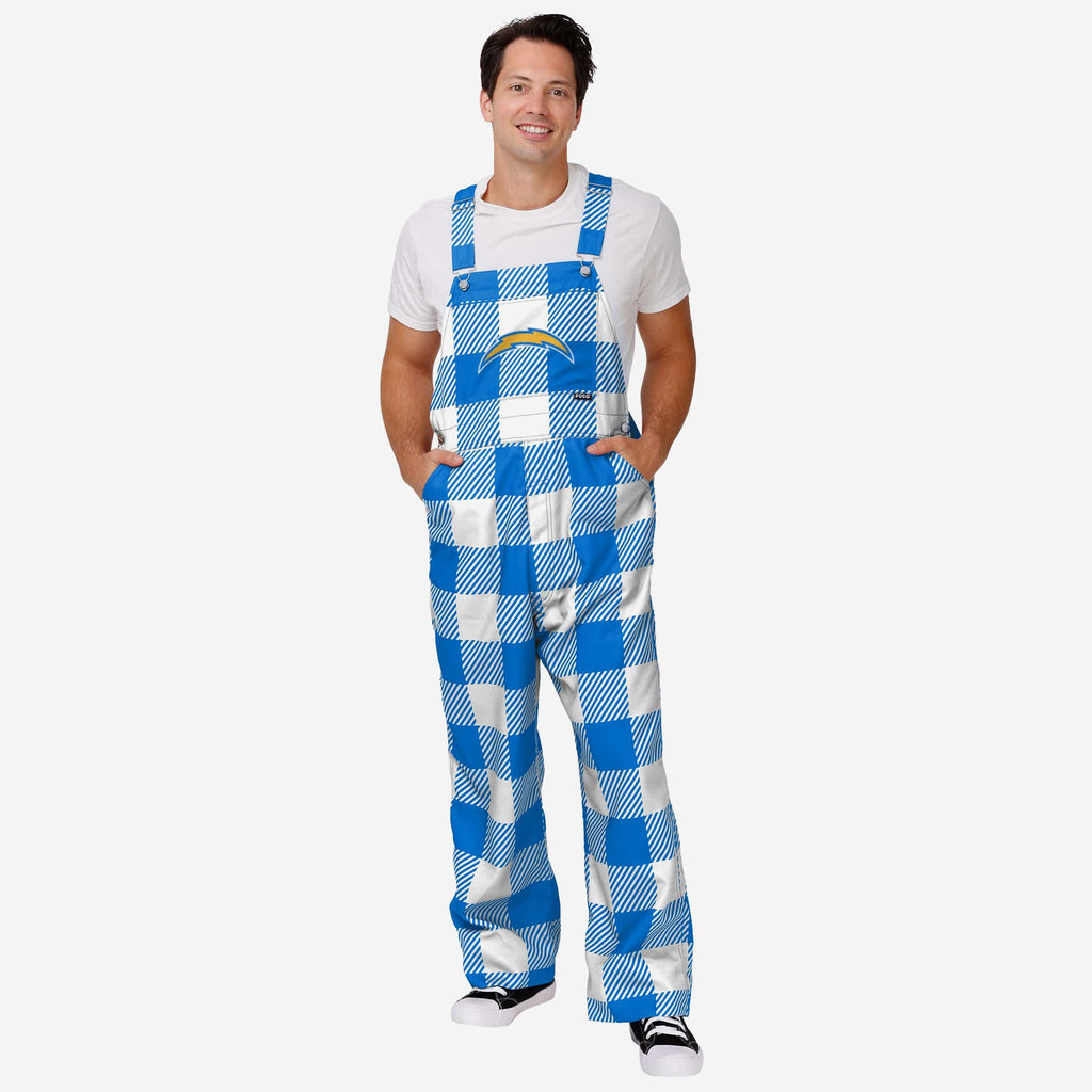 Los Angeles Chargers Mens Plaid Bib Overalls FOCO S - FOCO.com