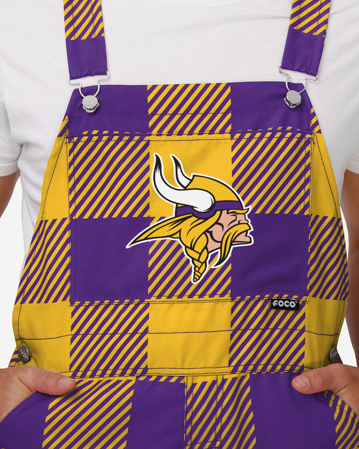 Minnesota Vikings Mens Plaid Bib Overalls FOCO - FOCO.com