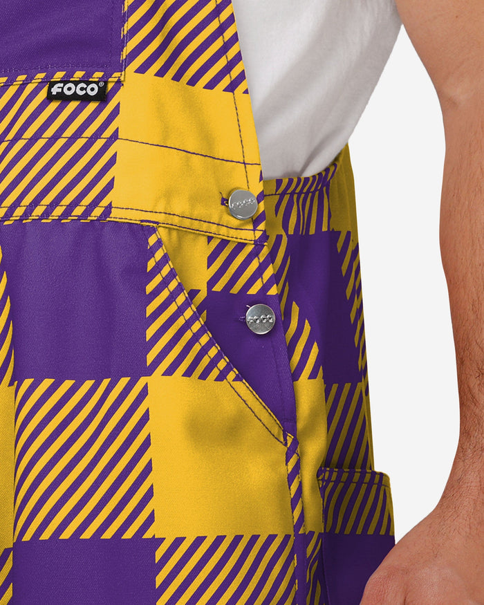 Minnesota Vikings Mens Plaid Bib Overalls FOCO - FOCO.com