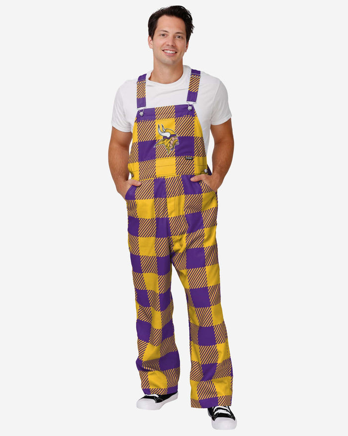 Minnesota Vikings Mens Plaid Bib Overalls FOCO S - FOCO.com