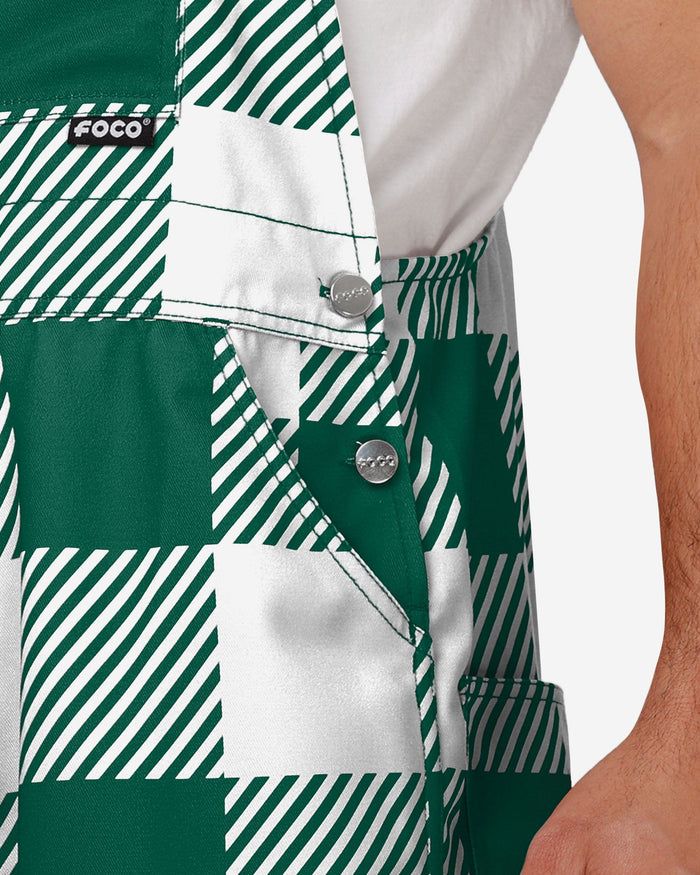 New York Jets Mens Plaid Bib Overalls FOCO - FOCO.com