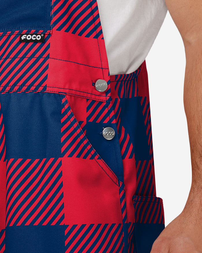 New England Patriots Mens Plaid Bib Overalls FOCO - FOCO.com