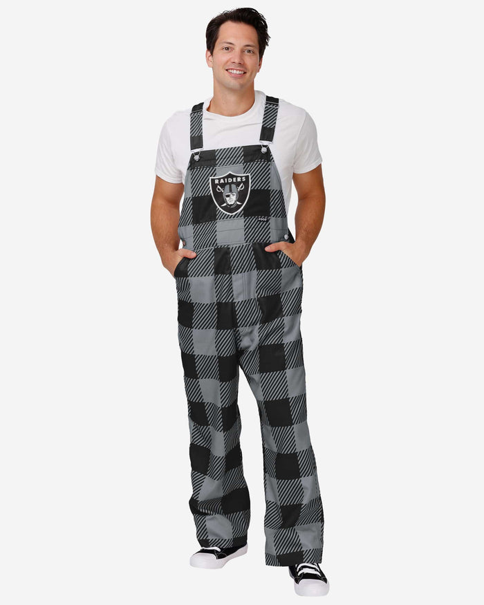 Las Vegas Raiders Mens Plaid Bib Overalls FOCO S - FOCO.com