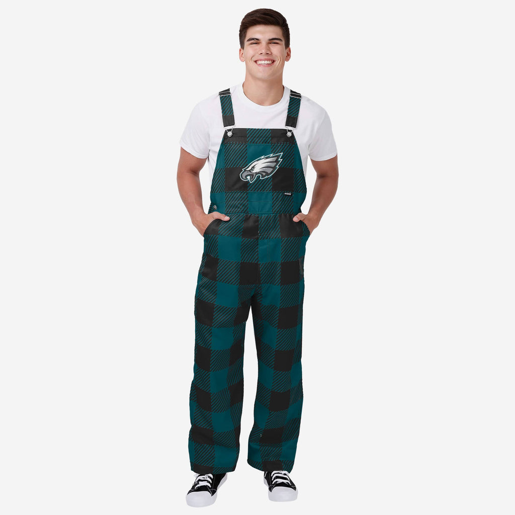 Philadelphia Eagles Mens Plaid Bib Overalls FOCO S - FOCO.com