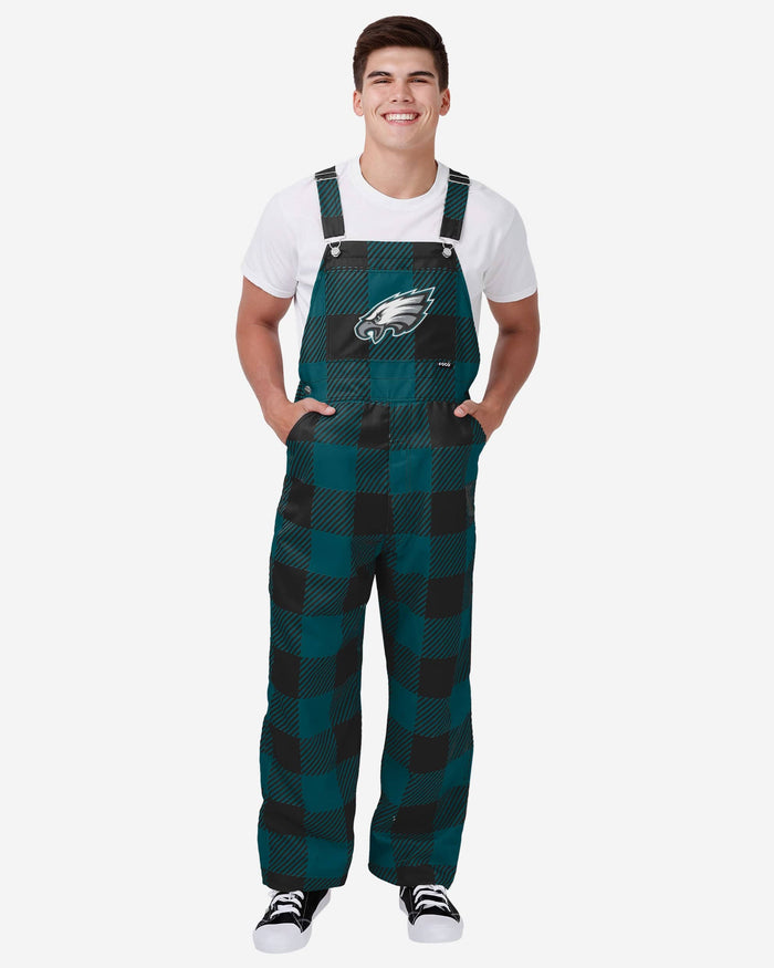 Philadelphia Eagles Mens Plaid Bib Overalls FOCO S - FOCO.com