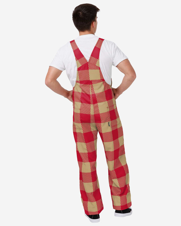 San Francisco 49ers Mens Plaid Bib Overalls FOCO - FOCO.com