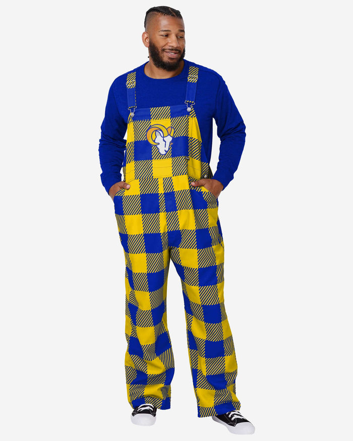 Los Angeles Rams Mens Plaid Bib Overalls FOCO S - FOCO.com