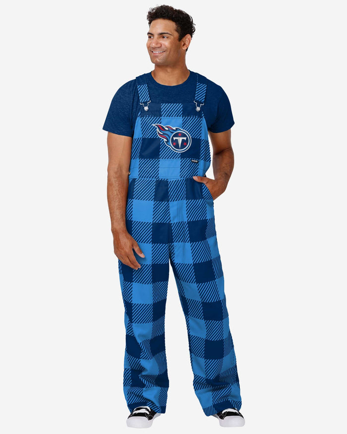 Tennessee Titans Mens Plaid Bib Overalls FOCO S - FOCO.com