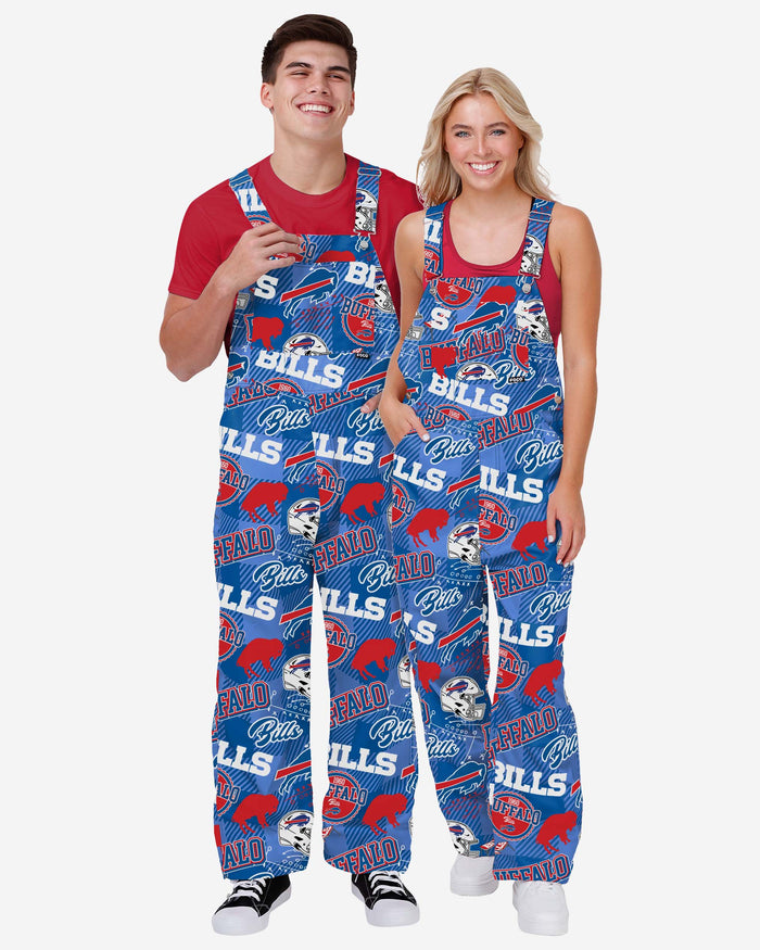 Buffalo Bills Mens Historic Print Bib Overalls FOCO - FOCO.com