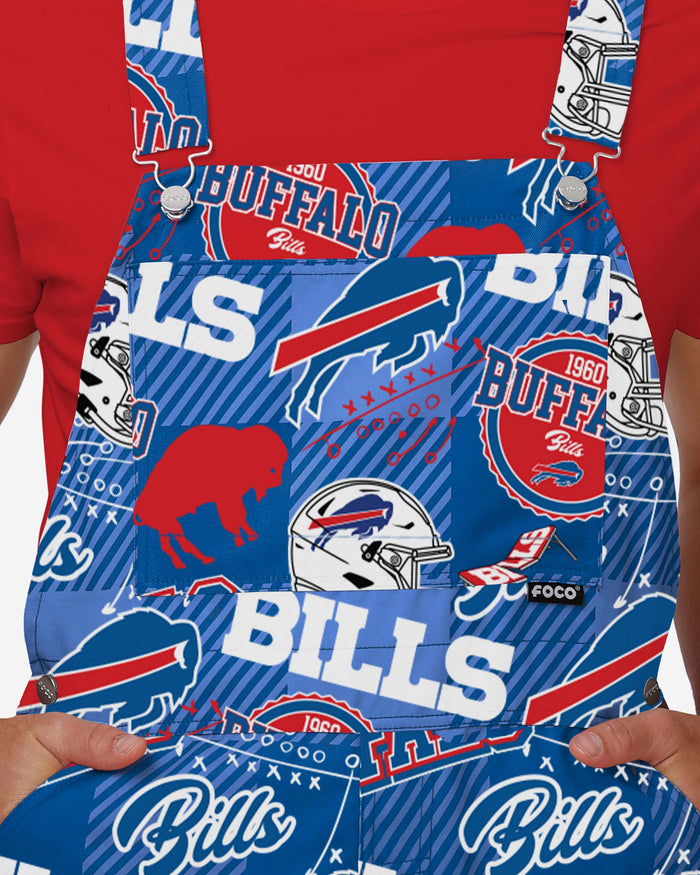 Buffalo Bills Mens Historic Print Bib Overalls FOCO - FOCO.com