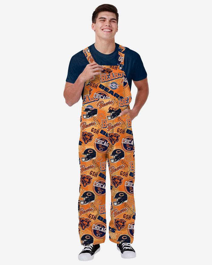 Chicago Bears Mens Historic Print Bib Overalls FOCO S - FOCO.com