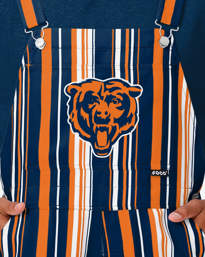 Chicago Bears Mens Hyper Stripe Bib Overalls FOCO - FOCO.com