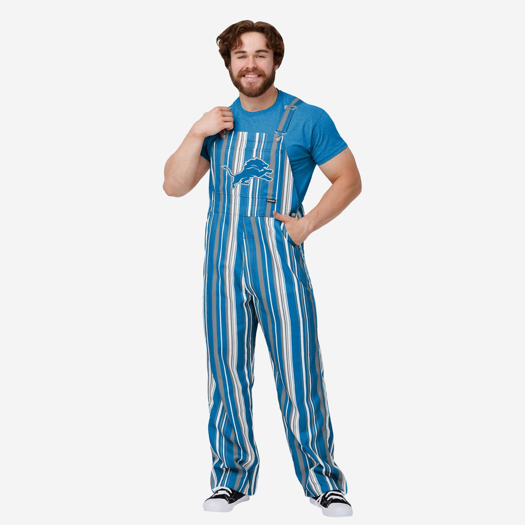 Detroit Lions Mens Hyper Stripe Bib Overalls FOCO S - FOCO.com