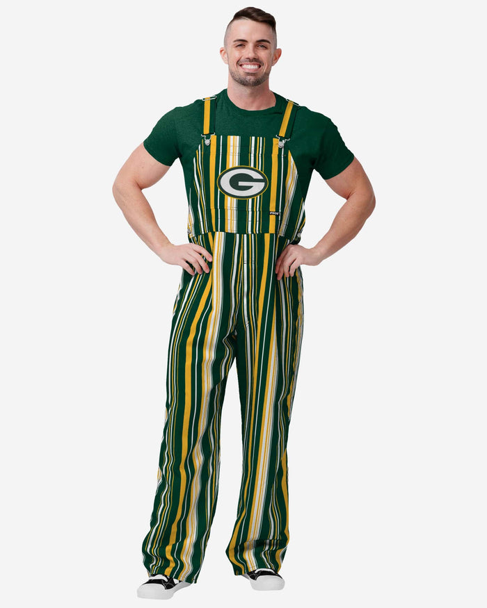 Green Bay Packers Mens Hyper Stripe Bib Overalls FOCO S - FOCO.com