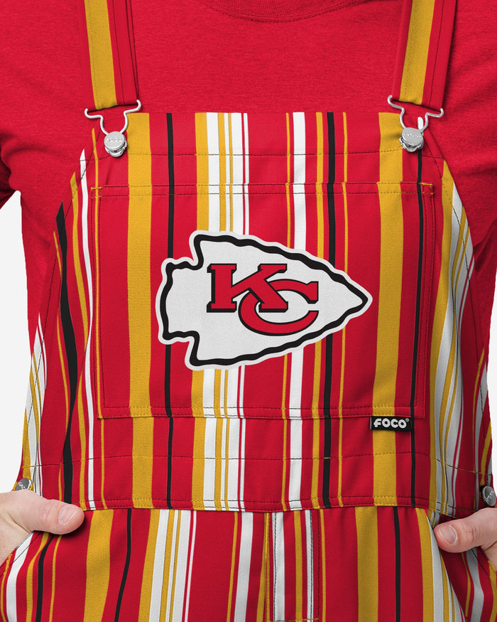 Kansas City Chiefs Mens Hyper Stripe Bib Overalls FOCO - FOCO.com