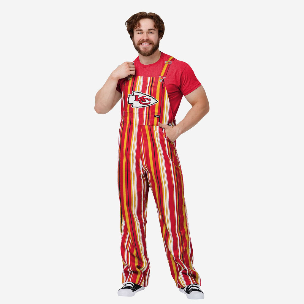 Kansas City Chiefs Mens Hyper Stripe Bib Overalls FOCO S - FOCO.com