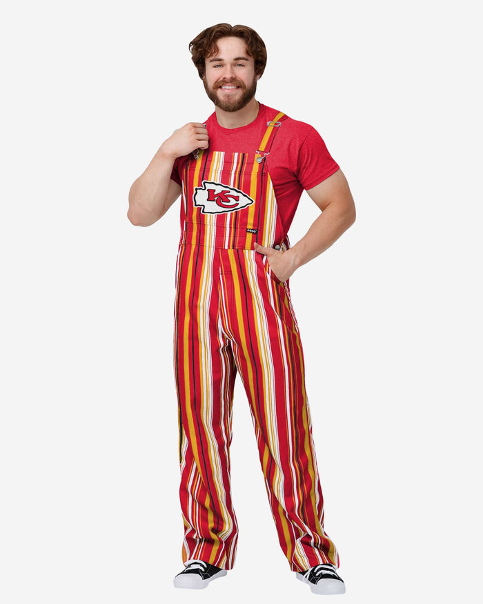 Kansas City Chiefs Mens Hyper Stripe Bib Overalls FOCO S - FOCO.com