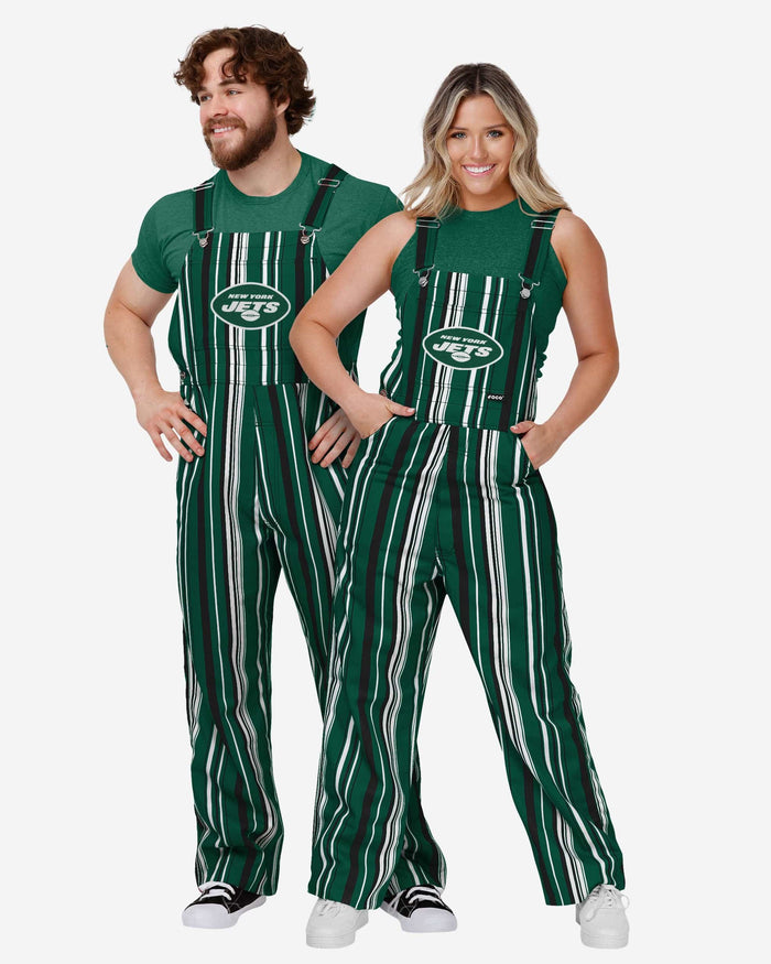 New York Jets Womens Hyper Stripe Bib Overalls FOCO - FOCO.com