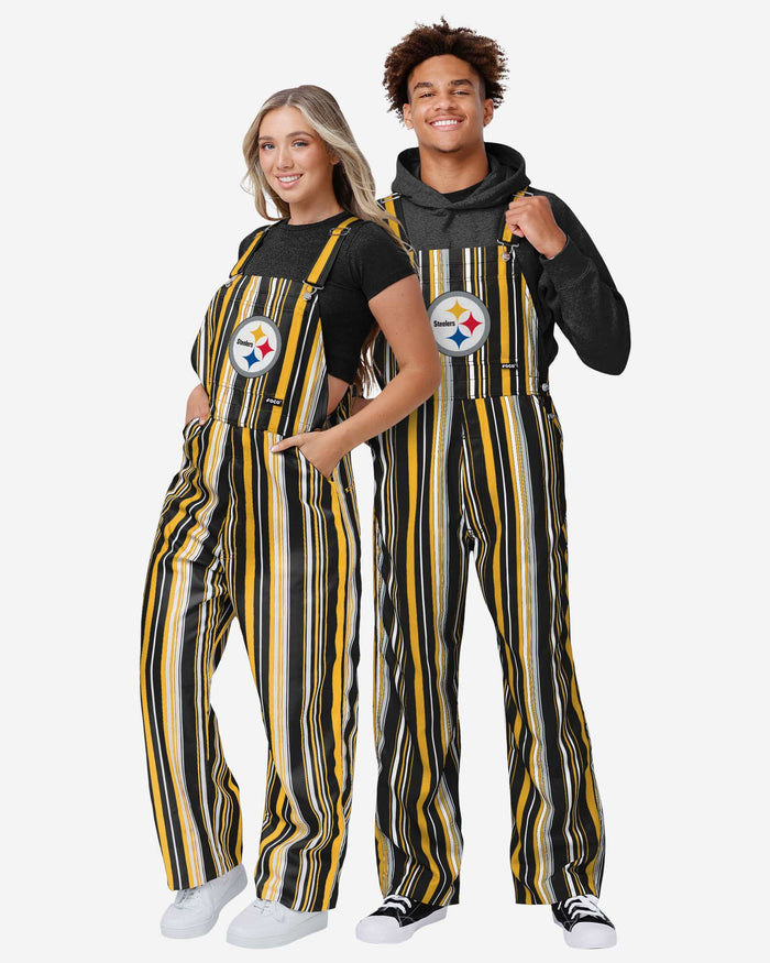 Pittsburgh Steelers Mens Hyper Stripe Bib Overalls FOCO - FOCO.com