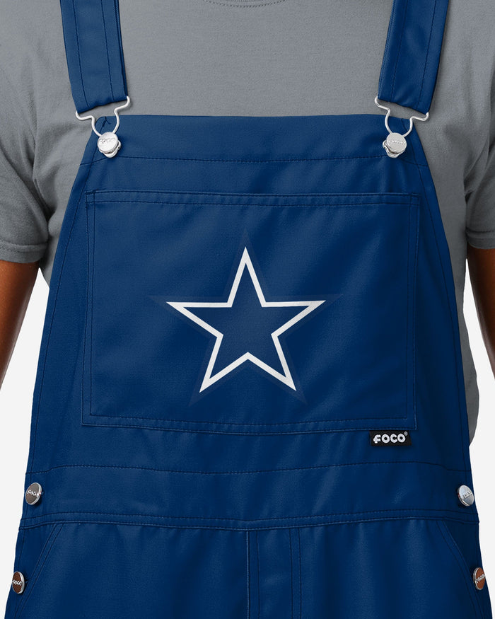 Dallas Cowboys Mens Solid Wordmark Bib Overalls FOCO - FOCO.com