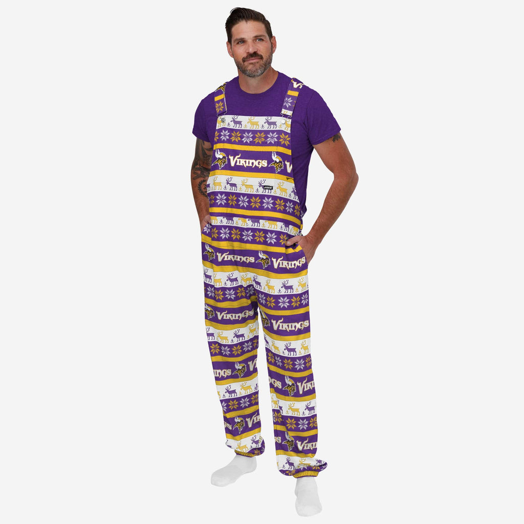 Minnesota Vikings Mens Ugly Home Gating Bib Overalls FOCO S - FOCO.com