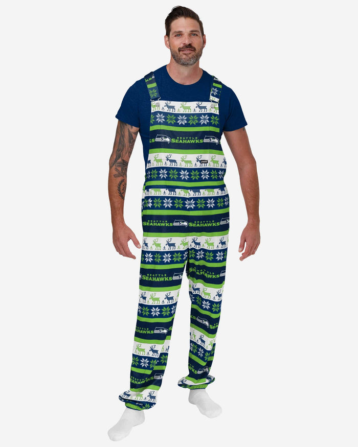 Seattle Seahawks Mens Ugly Home Gating Bib Overalls FOCO S - FOCO.com