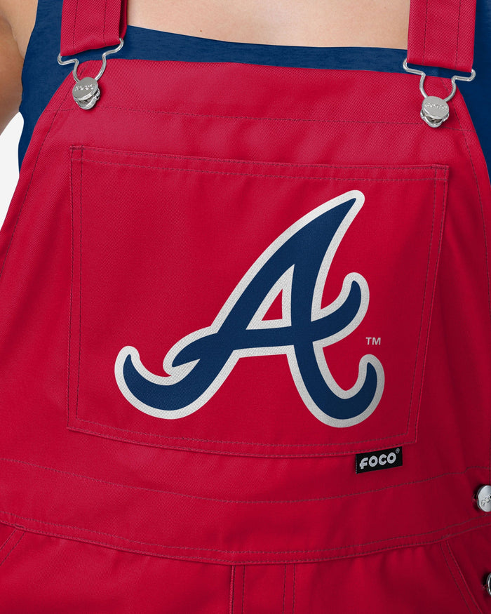 Atlanta Braves Womens Big Logo Bib Overalls FOCO - FOCO.com