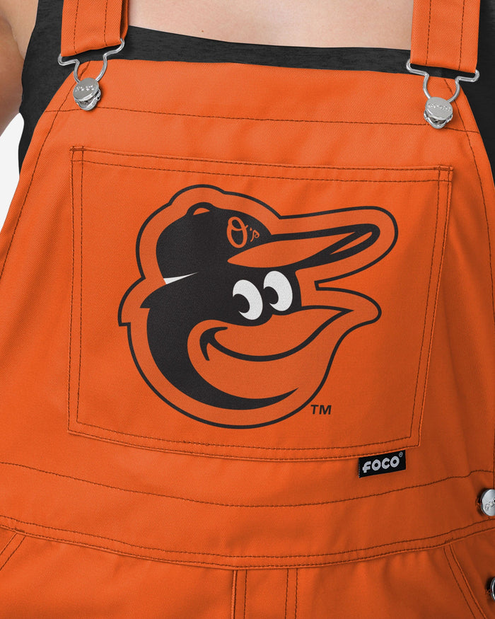 Baltimore Orioles Womens Big Logo Bib Overalls FOCO - FOCO.com