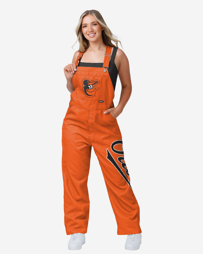 Baltimore Orioles Womens Big Logo Bib Overalls FOCO XS - FOCO.com