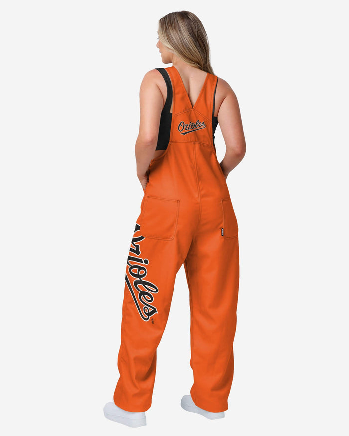 Baltimore Orioles Womens Big Logo Bib Overalls FOCO - FOCO.com