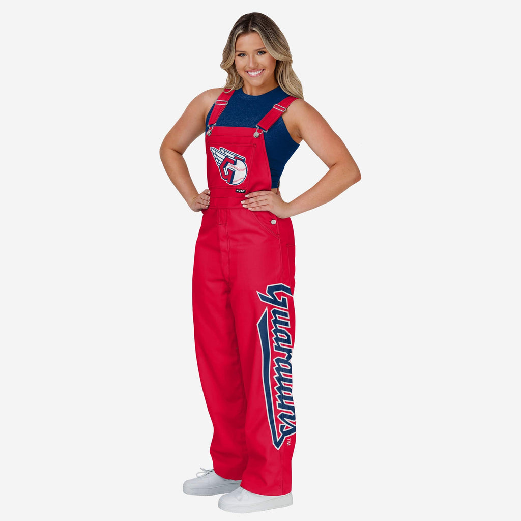 Cleveland Guardians Womens Big Logo Bib Overalls FOCO XS - FOCO.com