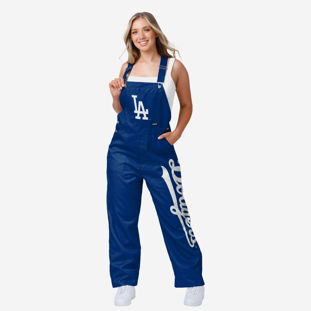 Los Angeles Dodgers Womens Big Logo Bib Overalls FOCO XS - FOCO.com