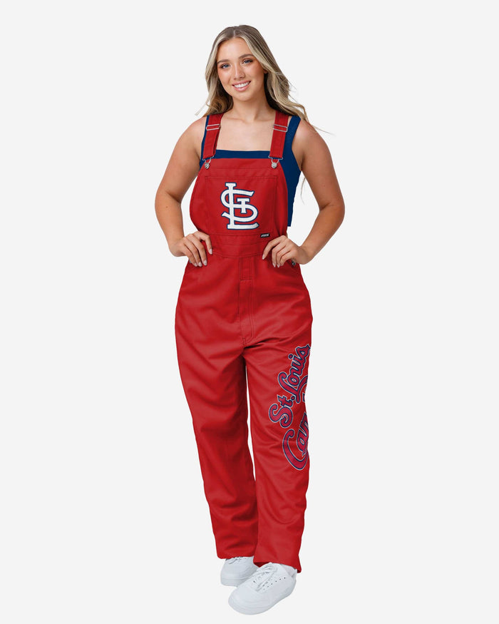 St Louis Cardinals Womens Big Logo Bib Overalls FOCO XS - FOCO.com