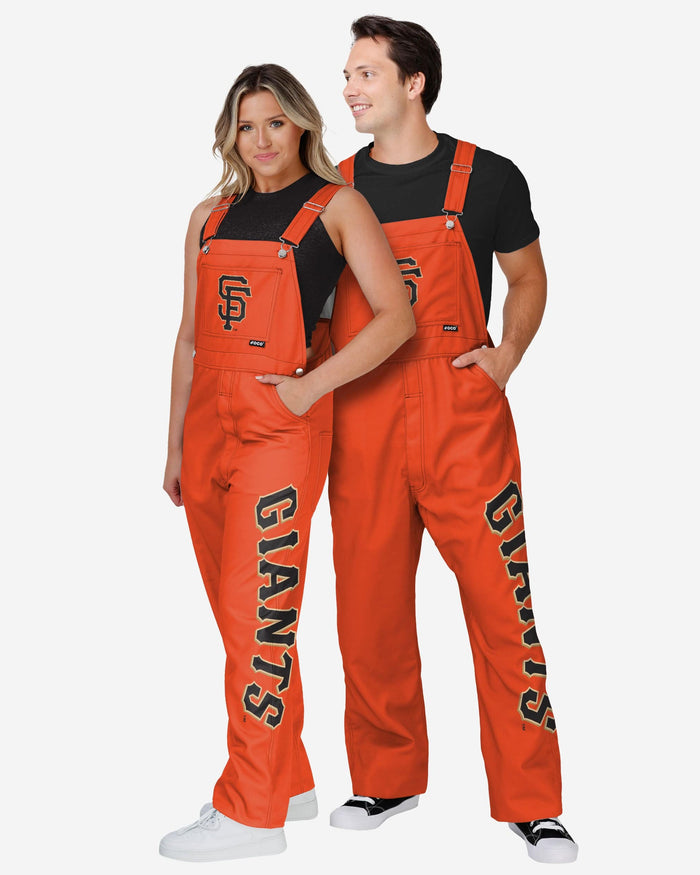 San Francisco Giants Womens Big Logo Bib Overalls FOCO - FOCO.com