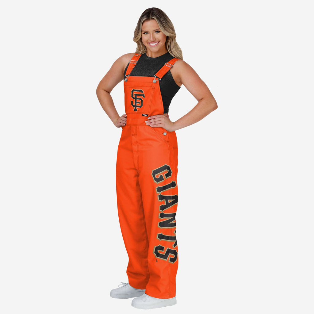 San Francisco Giants Womens Big Logo Bib Overalls FOCO XS - FOCO.com