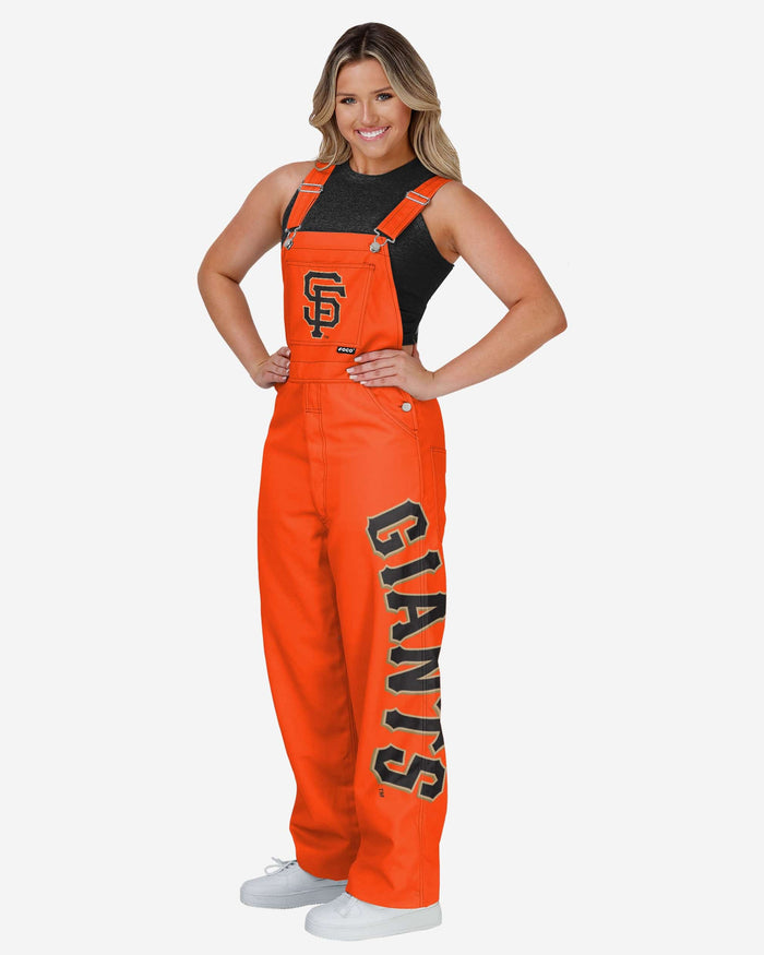 San Francisco Giants Womens Big Logo Bib Overalls FOCO XS - FOCO.com