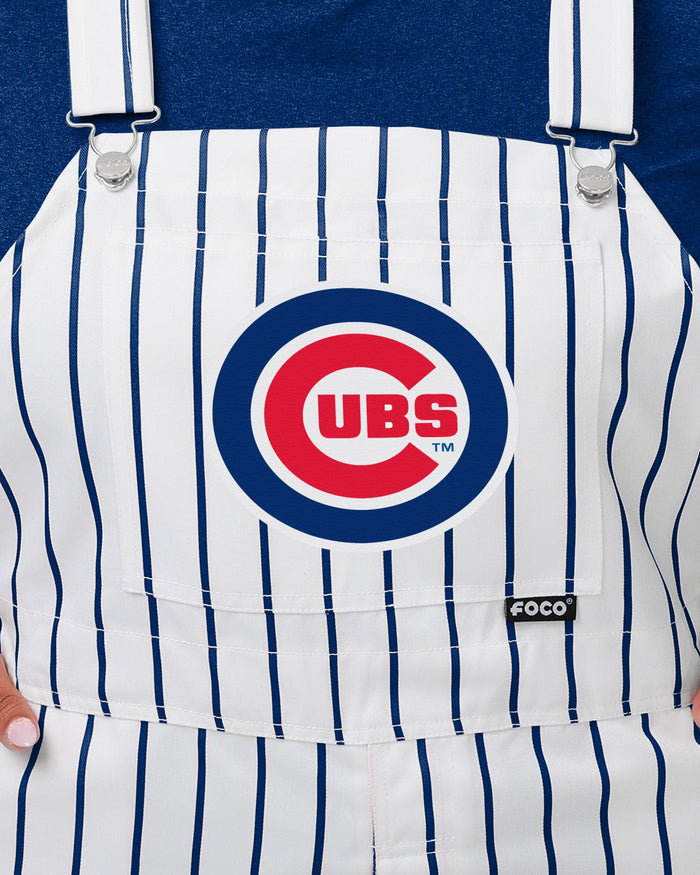 Chicago Cubs Womens Pinstripe Bib Overalls FOCO - FOCO.com