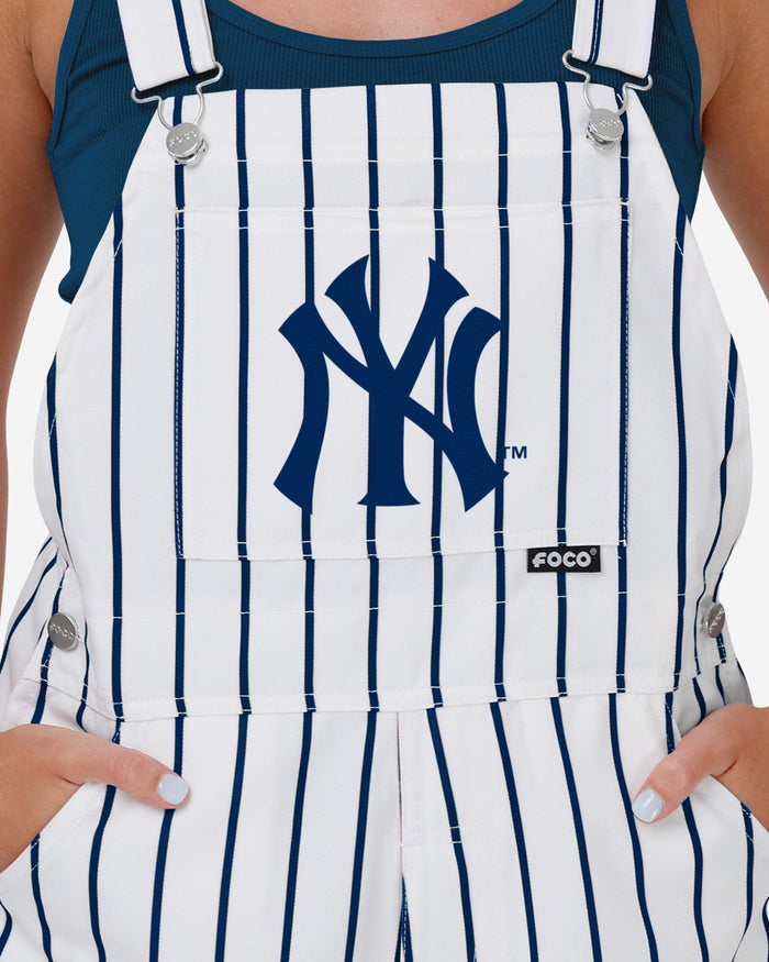 New York Yankees Womens Pinstripe Bib Overalls FOCO - FOCO.com